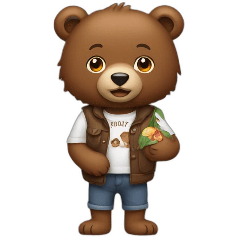 bear with glizzy in his hand emoji