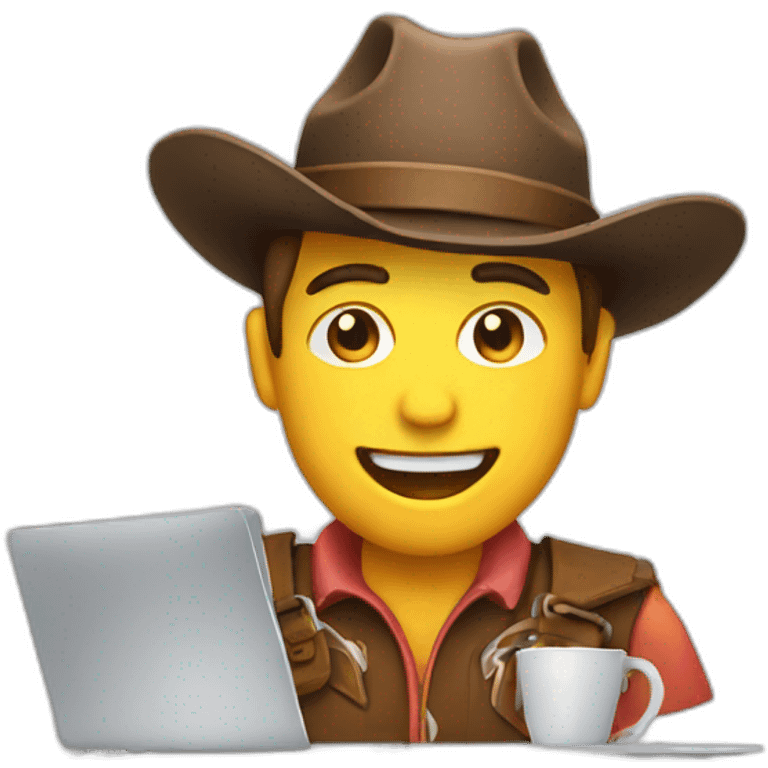 cowboy emoji as a developer on a laptop emoji