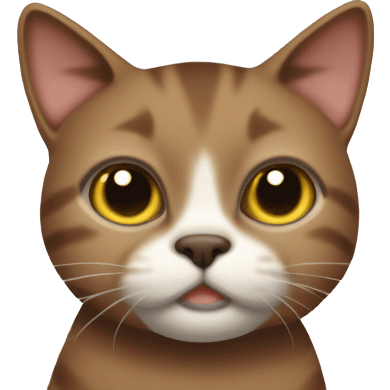 Brown short stubby cat emoji