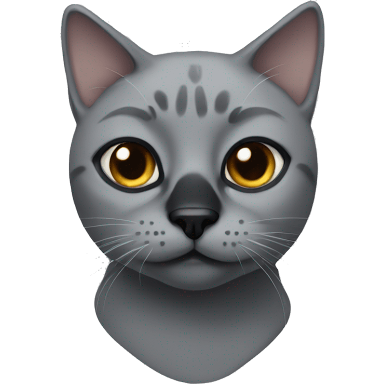 grey cat with black nose emoji