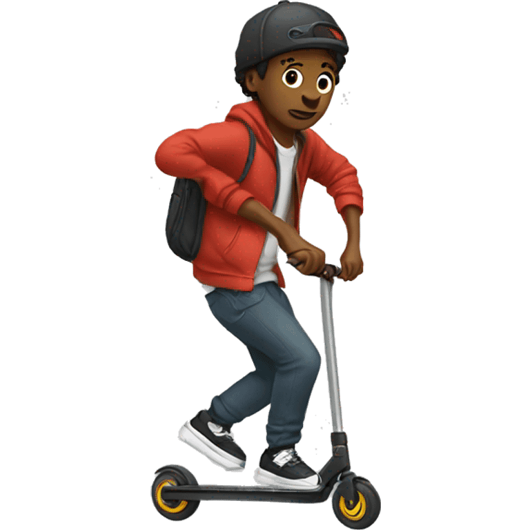 streetwear guy doing freestyle scootering emoji