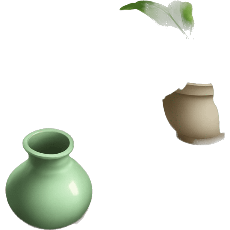 broken vase with plant on the ploor emoji