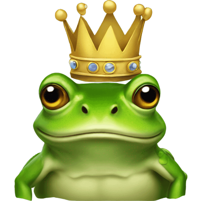 A frog wearing a crown emoji