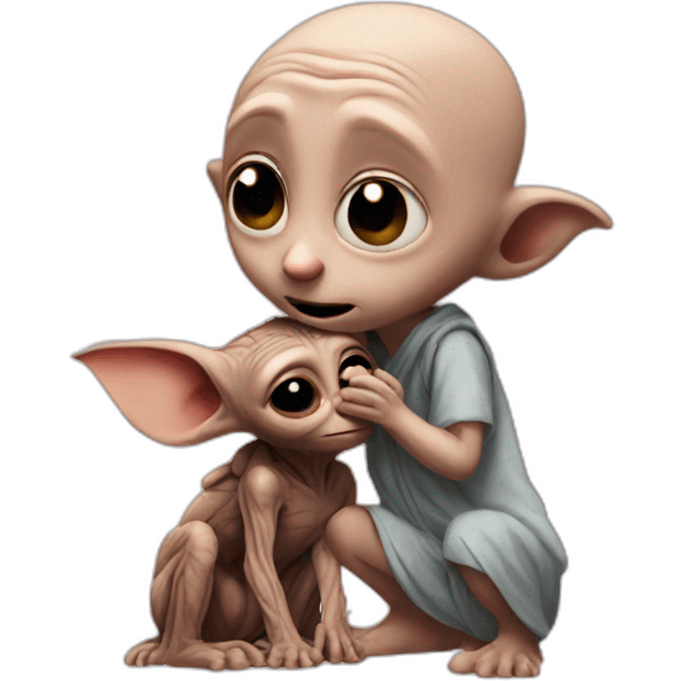 Dobby kissing babygroot emoji