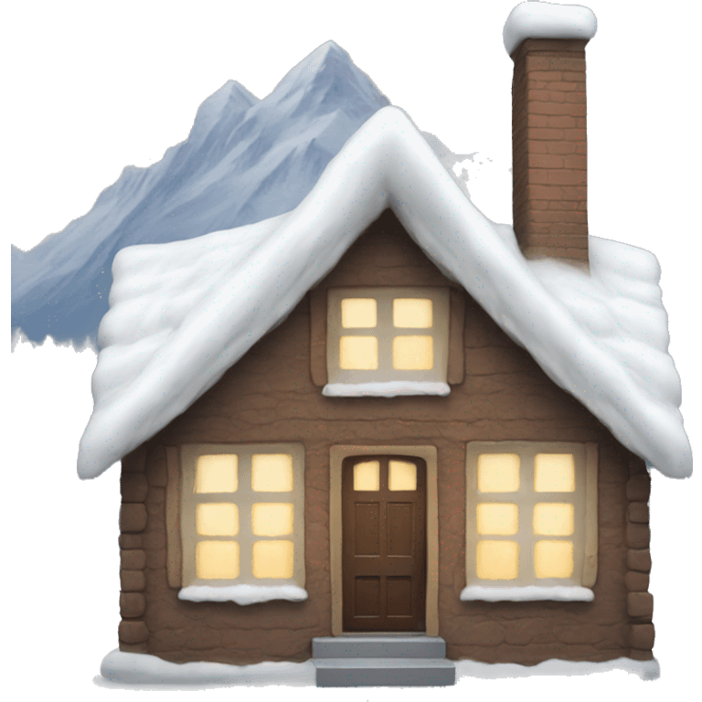 Cozy house with snowy window emoji