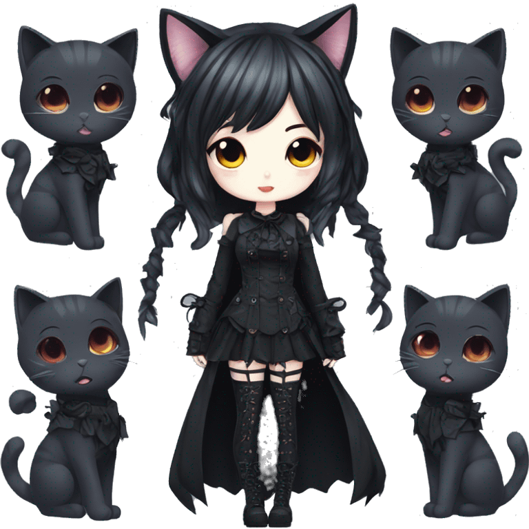 Edgy Kawaii Cute Cool Beautiful Elegant Pretty Anime Gothic Catgirl emoji