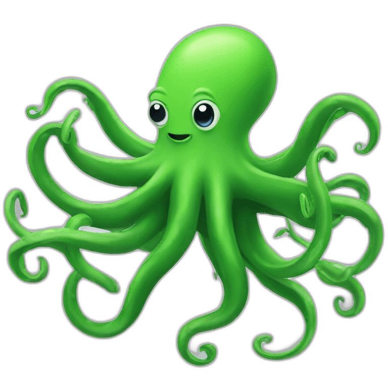 dancing green octopus emoji