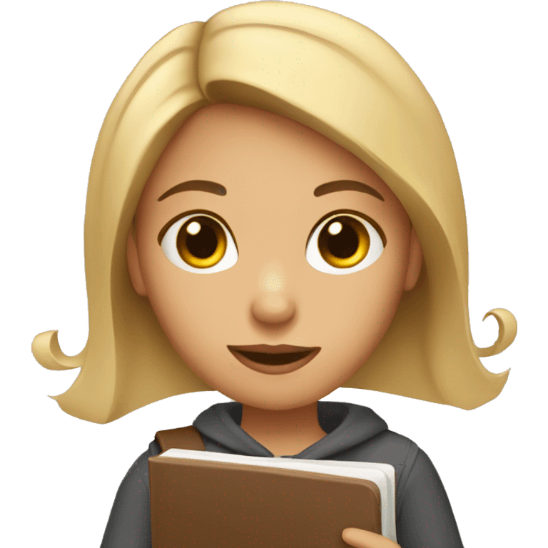 Girl with journal emoji