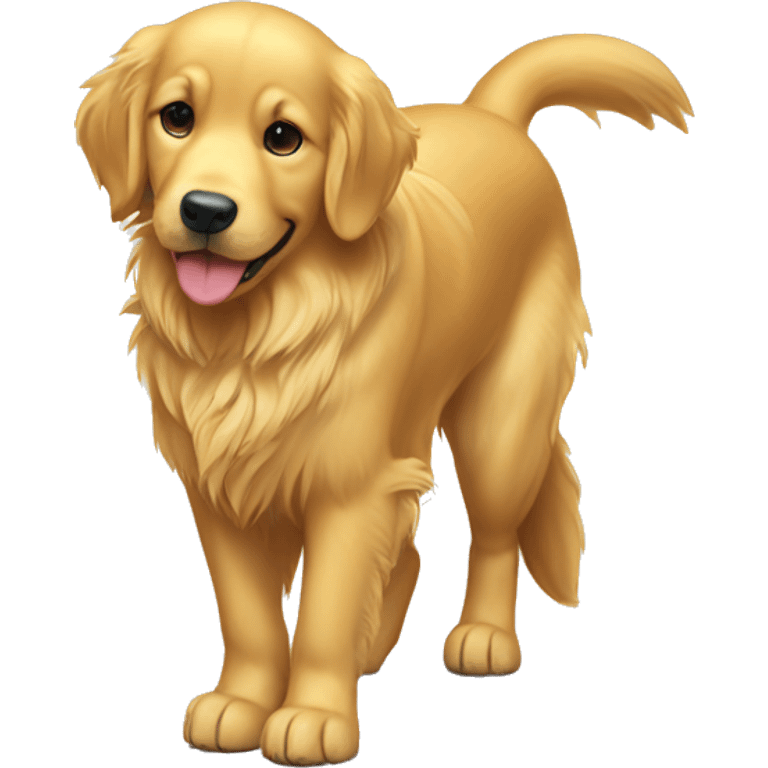 golden retriever standing on all fours facing right emoji