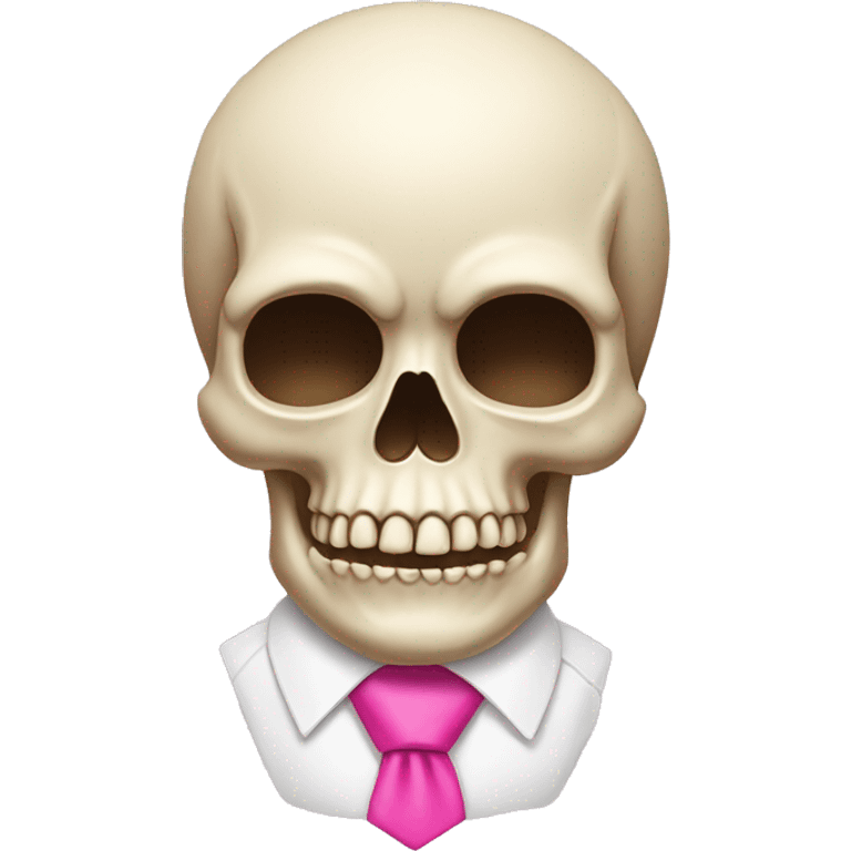 Skull with a cute pink tie in his forehead  emoji