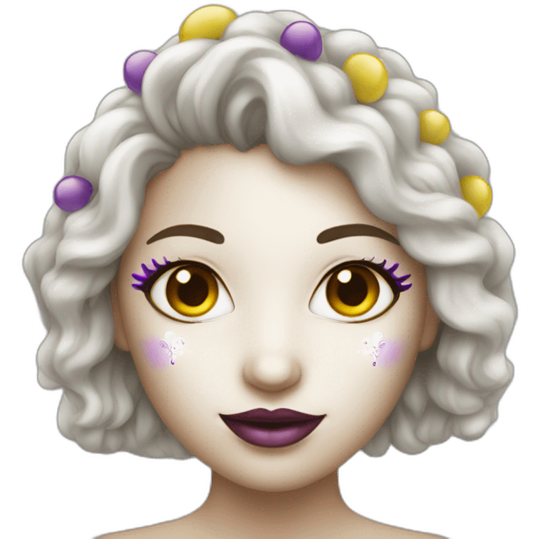 girl wearing a mardi gras mask white skin emoji