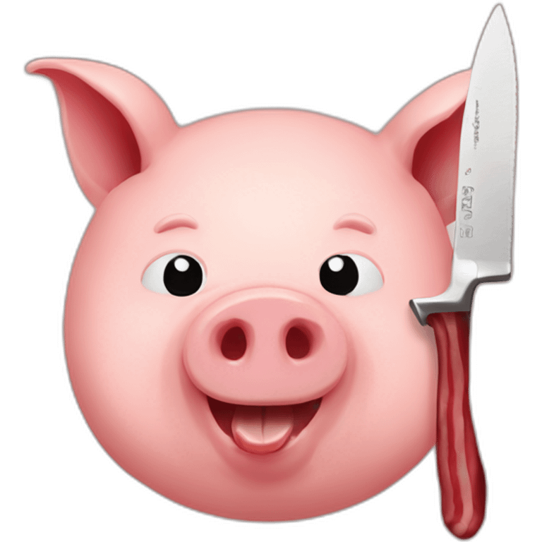 pig half cuted by knife and inside is bacon emoji