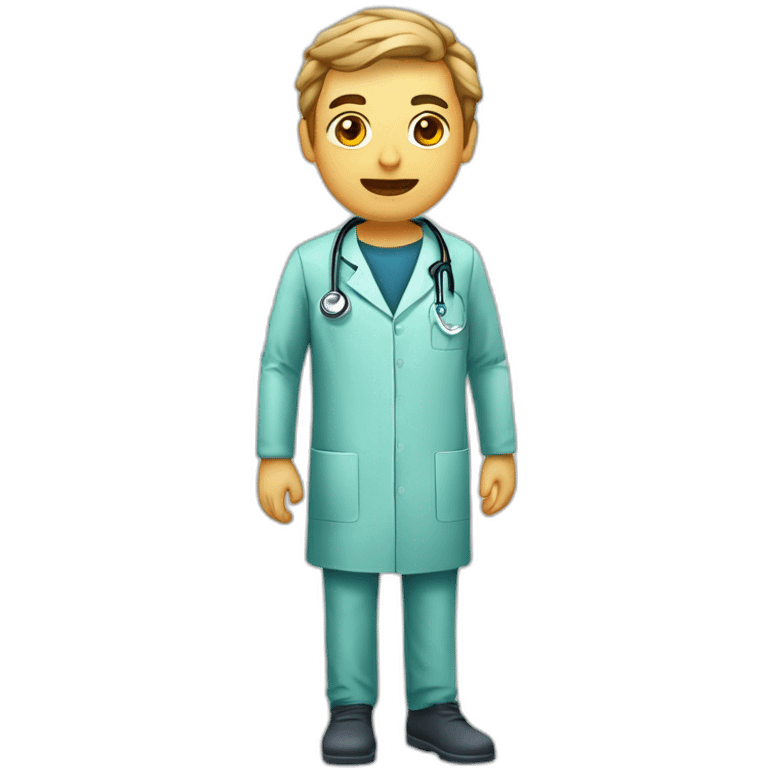 médico com testa avantajada e cara de rinoceronte emoji