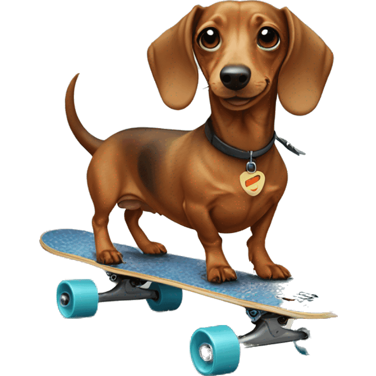 dachshund on a skateboard emoji