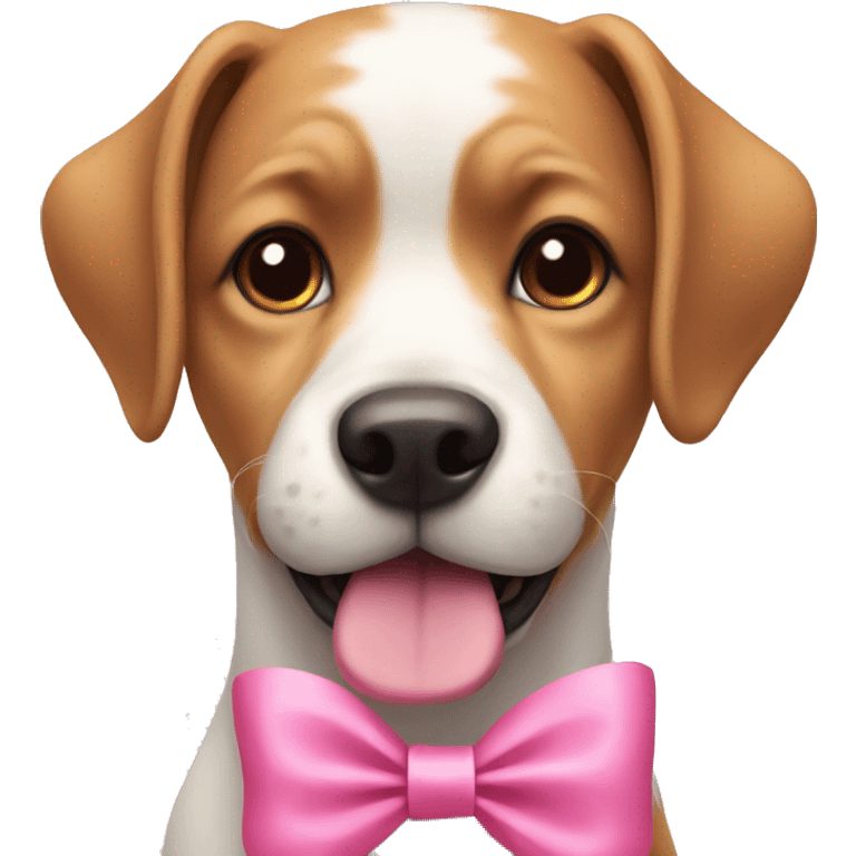 Dog wearing a pink bow  emoji