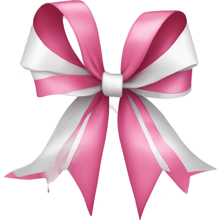 Pink and white christmas big ribbon just one emoji