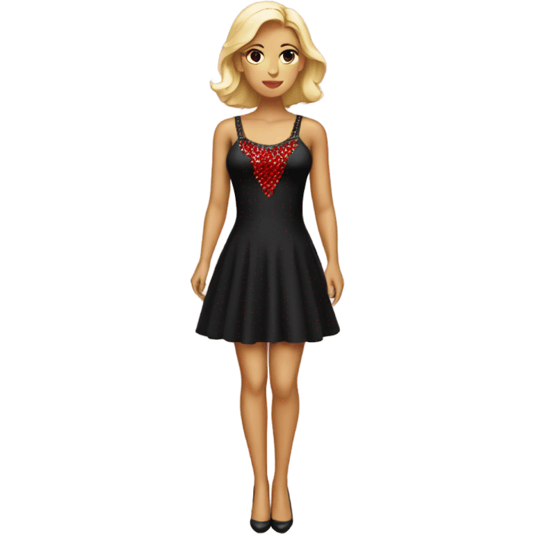 Black short dress with red rinestones on it emoji