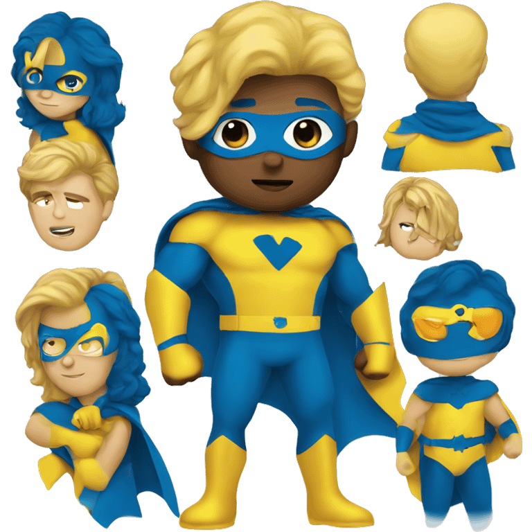 Blue Yellow Superhero emoji