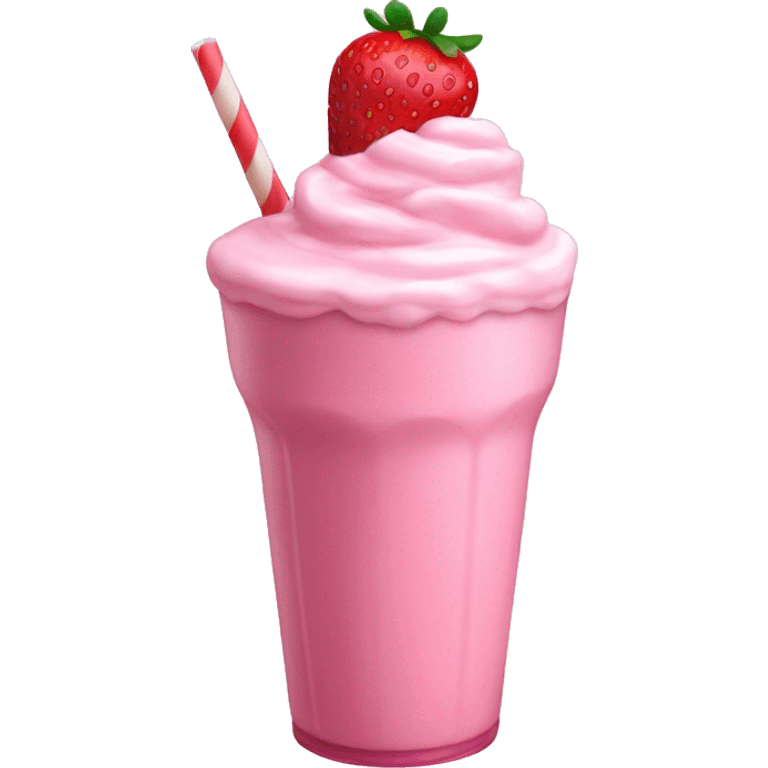 Pink milkshake with strawberry on top  emoji