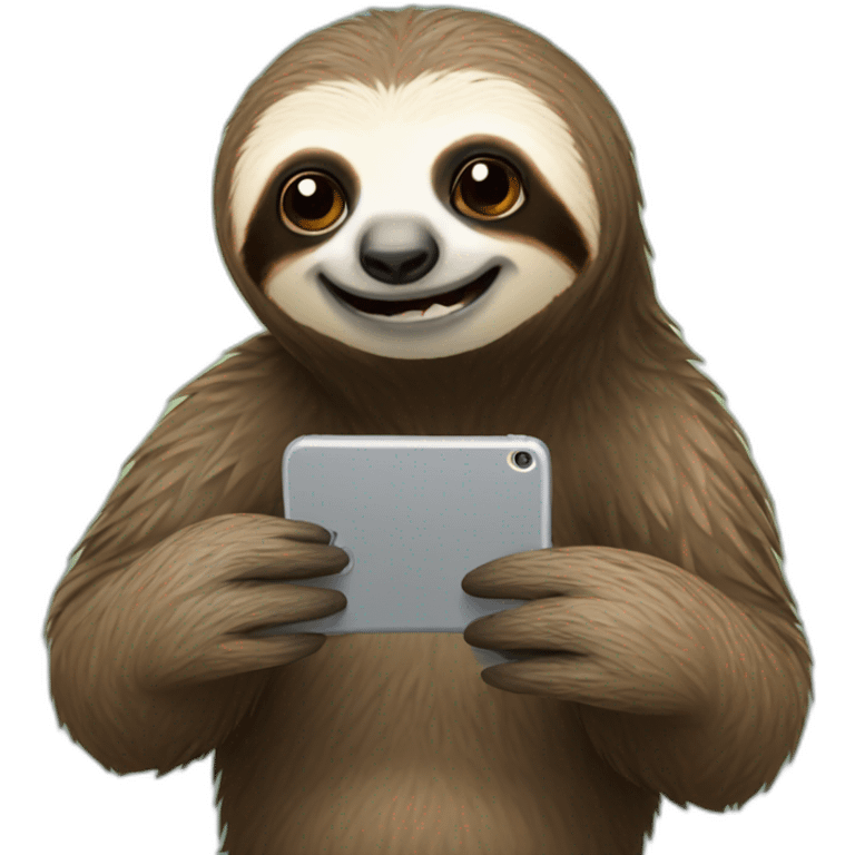 sloth on phone emoji