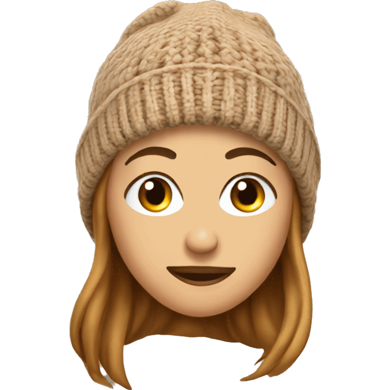 Realistic light brown slouchy beanie isolated  emoji