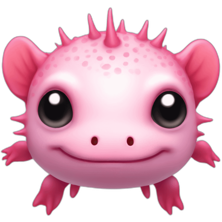 Pink axolotl cute face emoji