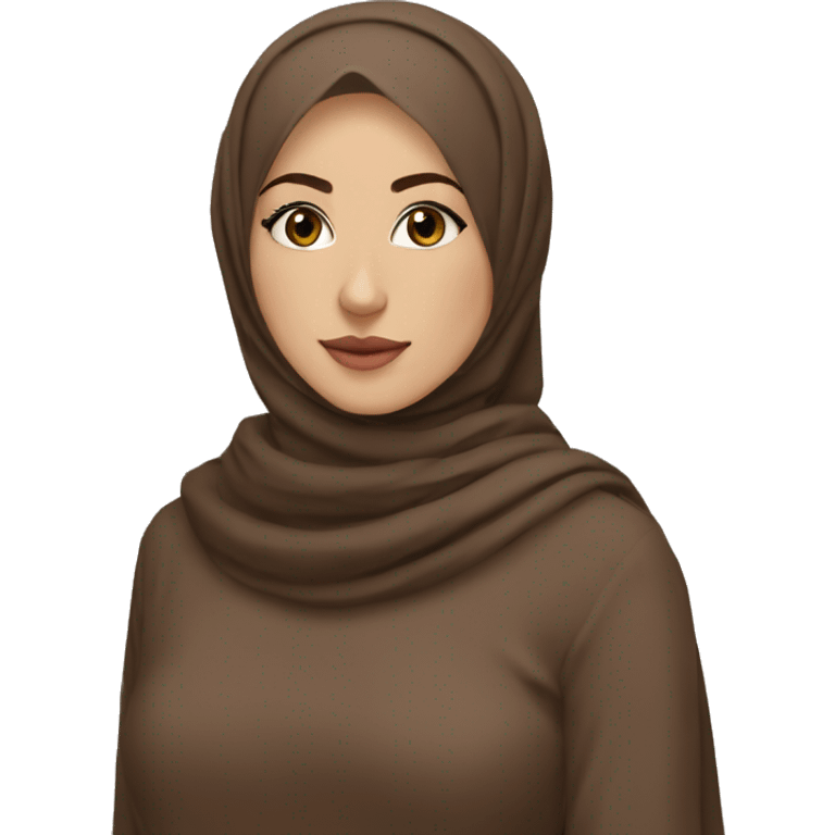 musulmane couleur de peau marron hijab marron emoji