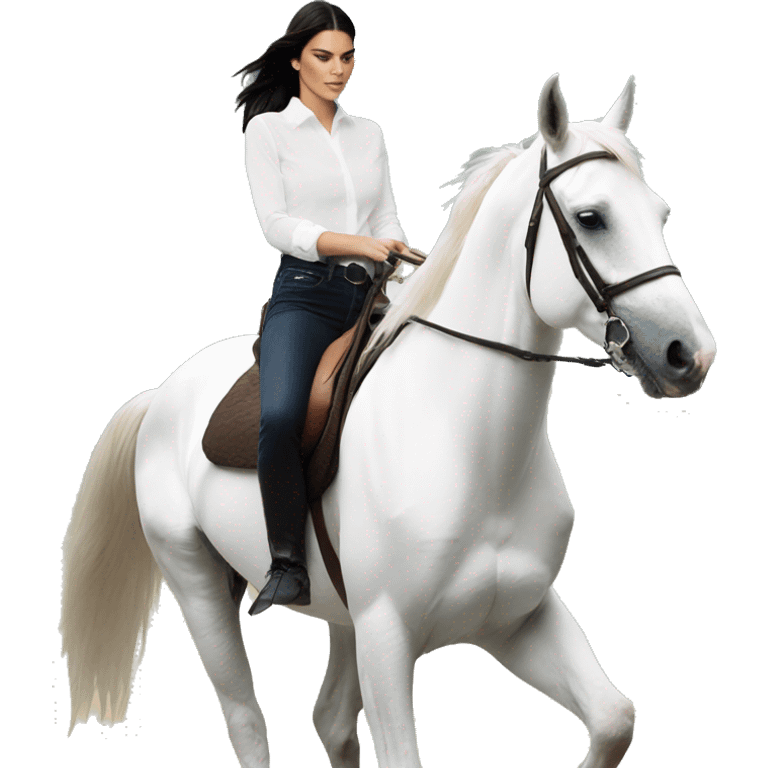 Kendall Jenner riding white horse emoji