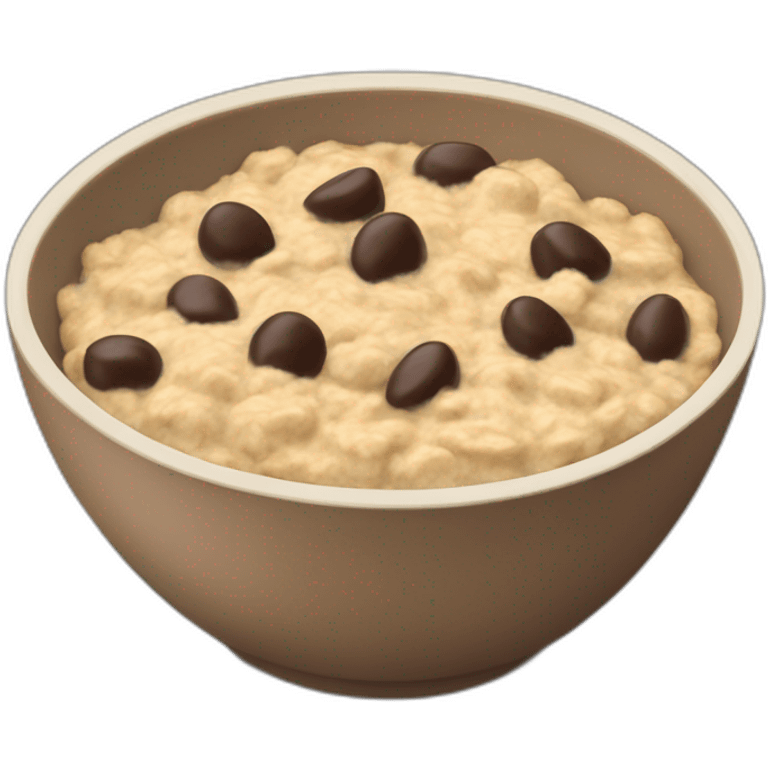 oatmeal bowl with chocolate chips emoji