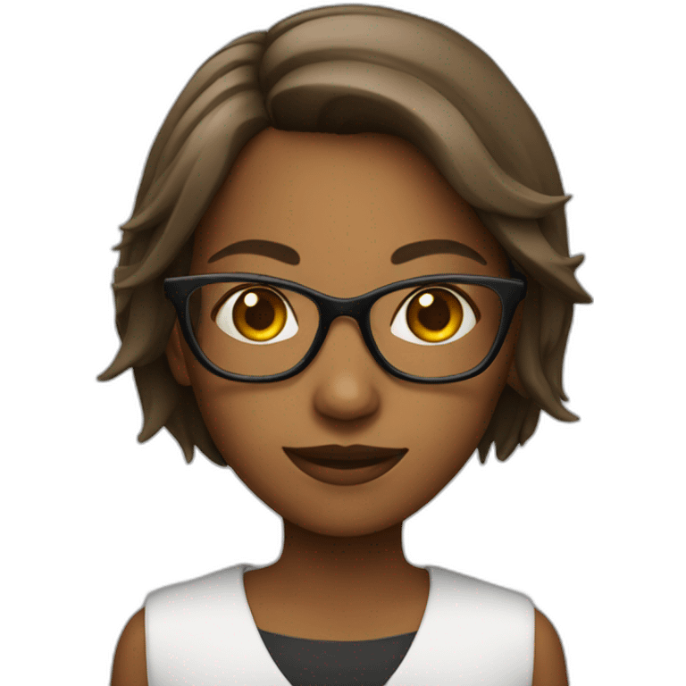 girl speaker with glasses emoji