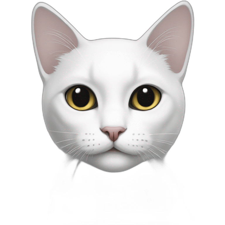 Black and white cat weird emoji