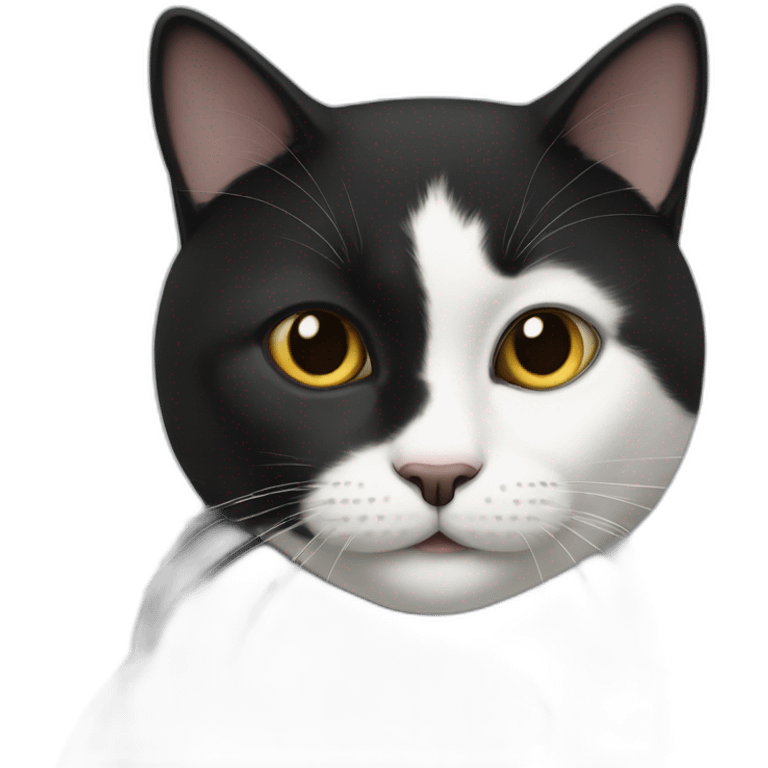 charla the black (more) and white cat face only emoji