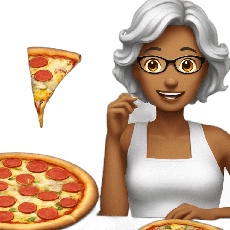 Les super nana mangeant une pizza emoji