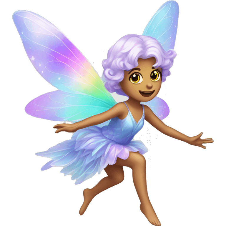 Iridescent fairy flying twinkle emoji