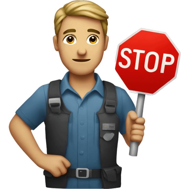 man holding a stop sign emoji