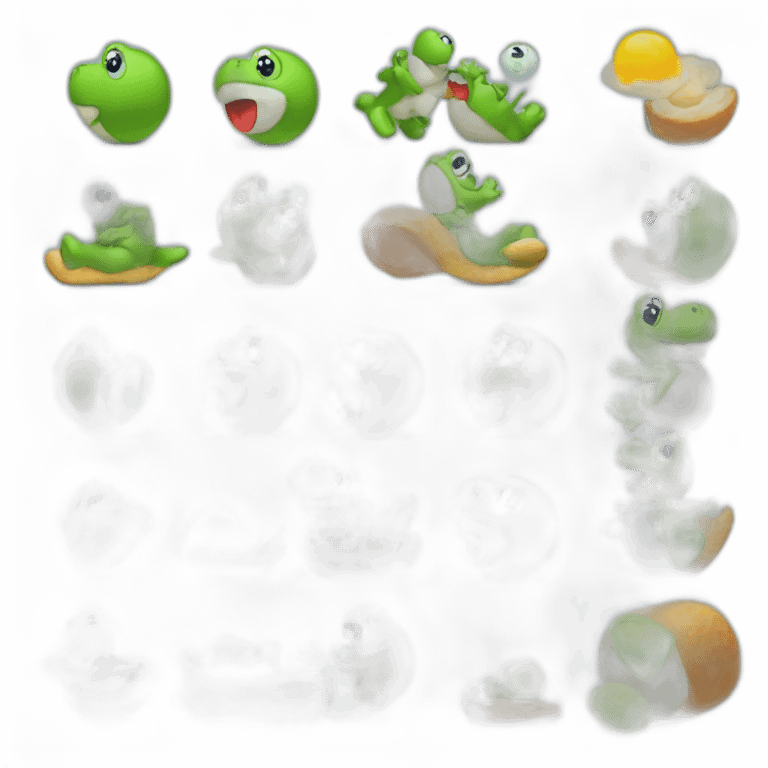 Yoshi partaking in activities emoji