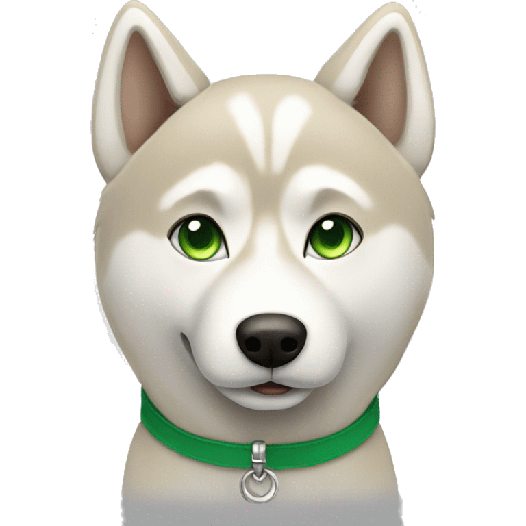 Beige husky with green eyes emoji