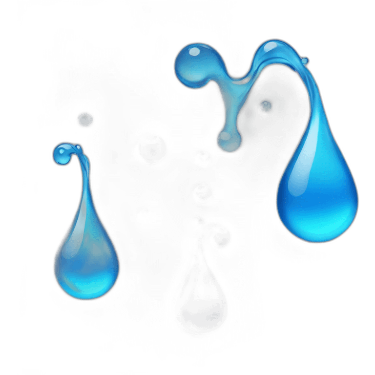 blue 3 Water drops emoji