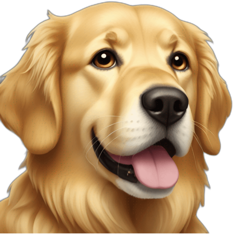 A golden retriever sick of life emoji