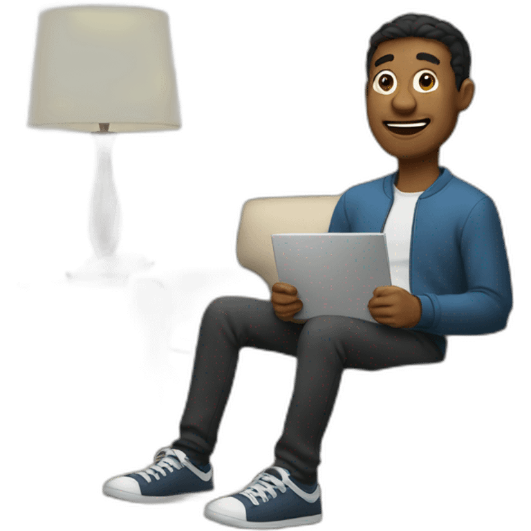 Man enjoying watching tv emoji