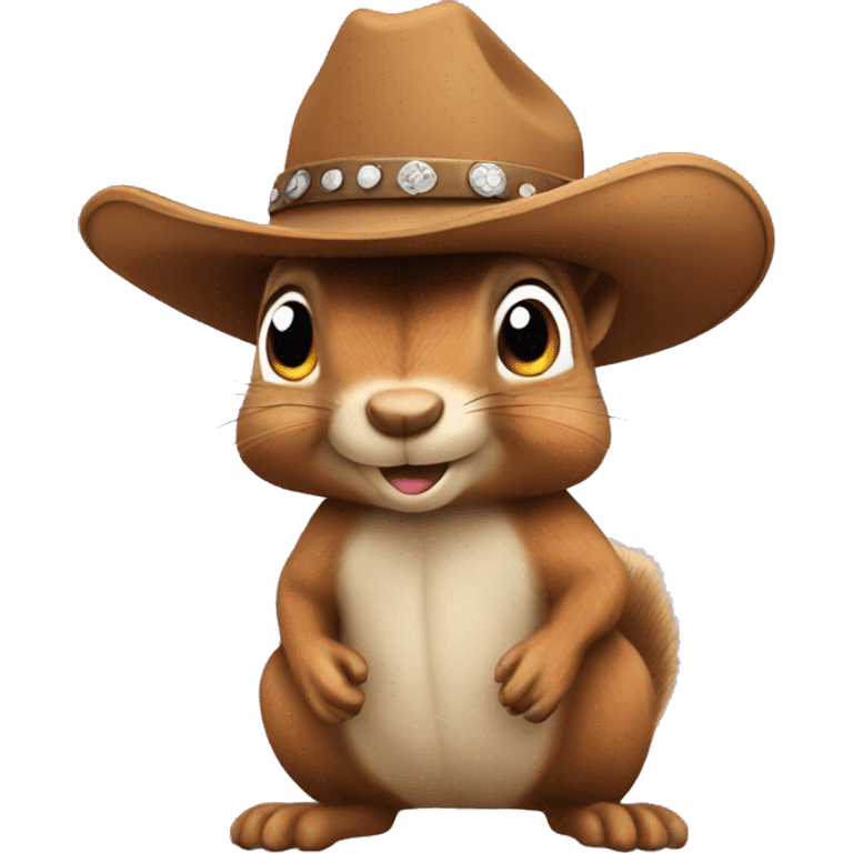 Squirrel wearing oversized cowboy hat emoji