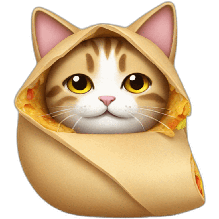 Cat wearing a burrito emoji