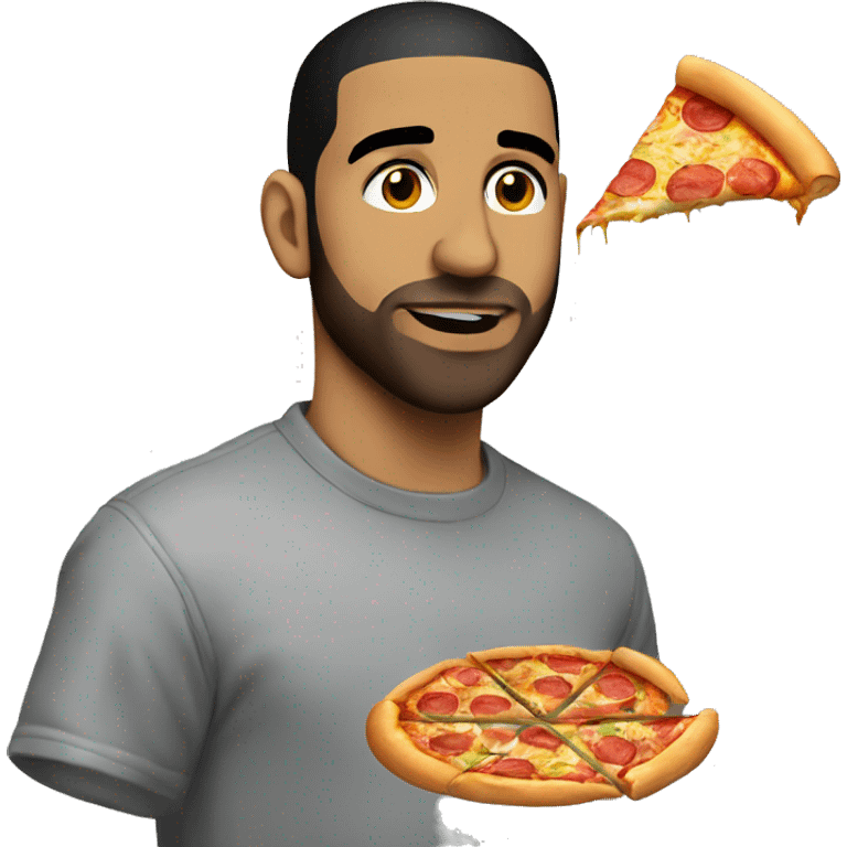 Drake eating a pizza emoji