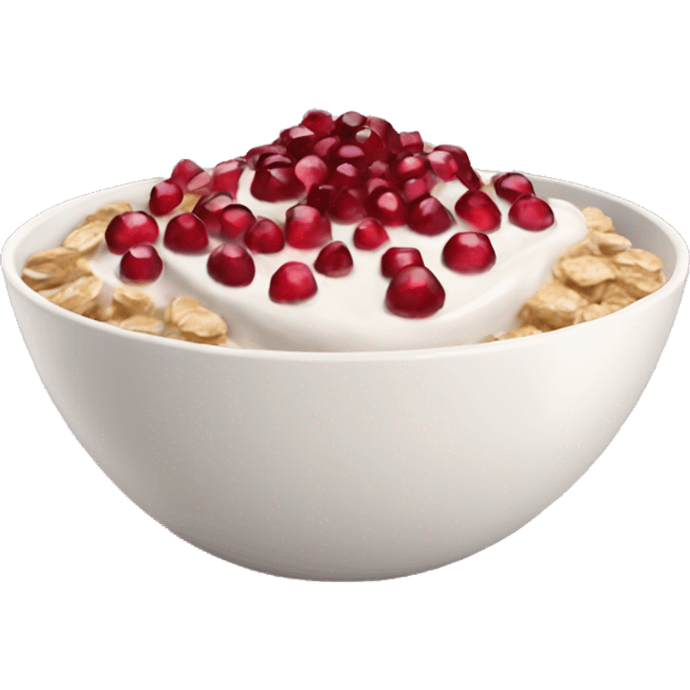 Yogurt bowl with oats and honey and pomegranate  emoji