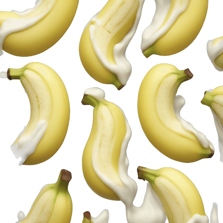 Banana covered in cream emoji