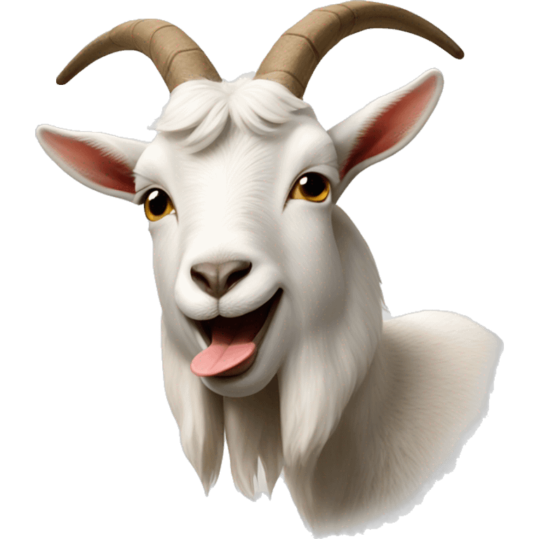 Goat showing tongue emoji