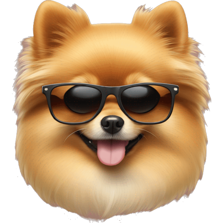 Pomeranian with sunglasses emoji