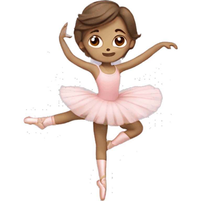 brown hair girl ballet in tuti emoji