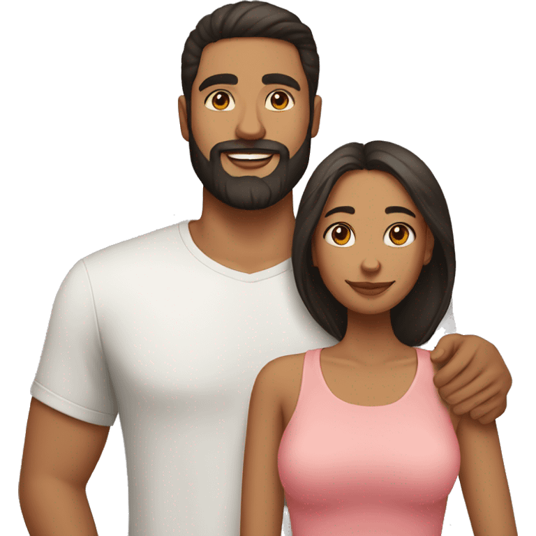 mixed race couple man with beard emoji