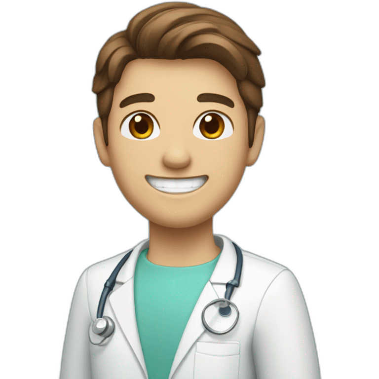 Dentist smiling, brown hair  emoji